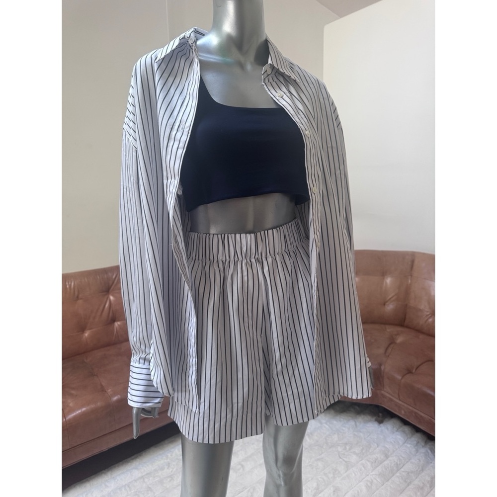 Striped Button-Down short set - Picture 3 of 8